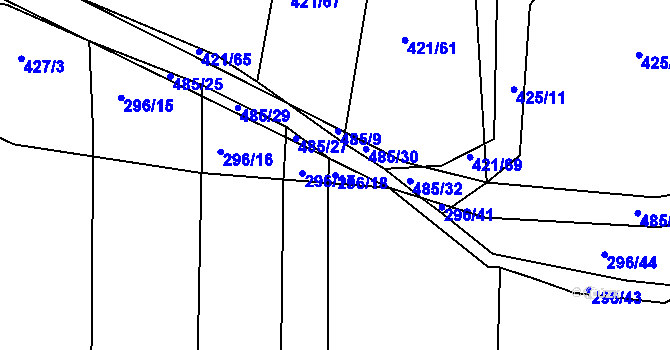 Parcela st. 296/18 v KÚ Kloušov, Katastrální mapa