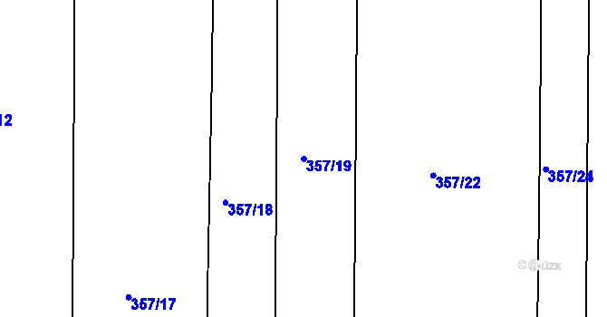 Parcela st. 357/19 v KÚ Kloušov, Katastrální mapa