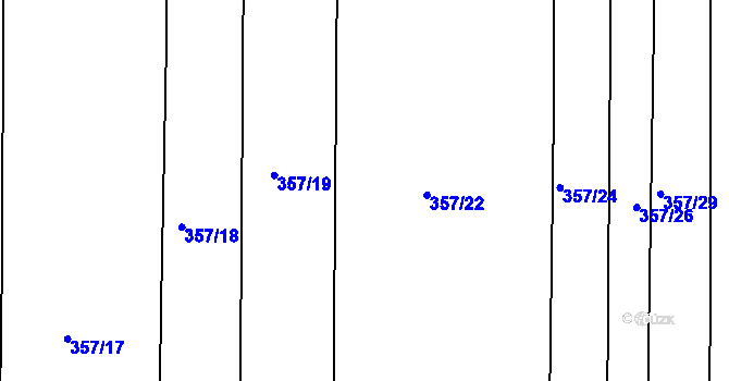 Parcela st. 357/21 v KÚ Kloušov, Katastrální mapa