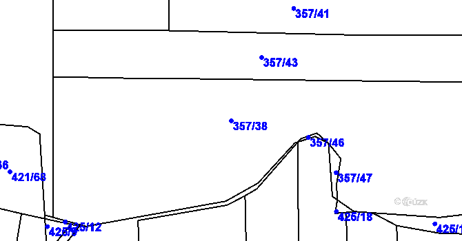 Parcela st. 357/38 v KÚ Kloušov, Katastrální mapa