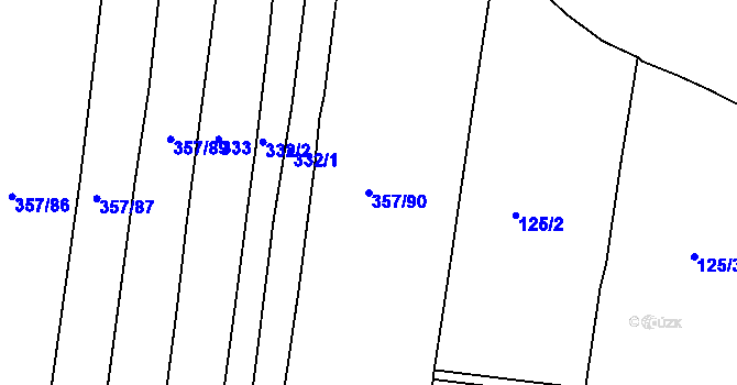 Parcela st. 357/90 v KÚ Kloušov, Katastrální mapa