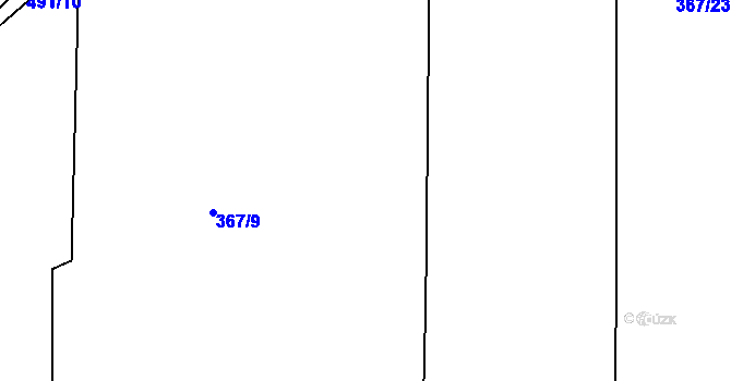 Parcela st. 367/19 v KÚ Kloušov, Katastrální mapa