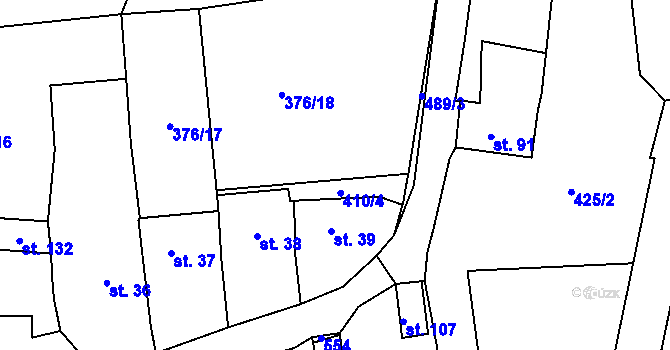 Parcela st. 376/43 v KÚ Kloušov, Katastrální mapa