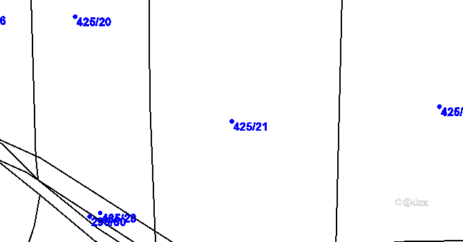 Parcela st. 425/21 v KÚ Kloušov, Katastrální mapa