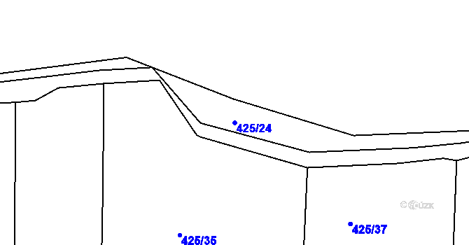 Parcela st. 425/24 v KÚ Kloušov, Katastrální mapa
