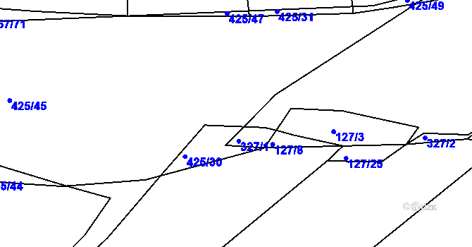 Parcela st. 425/46 v KÚ Kloušov, Katastrální mapa