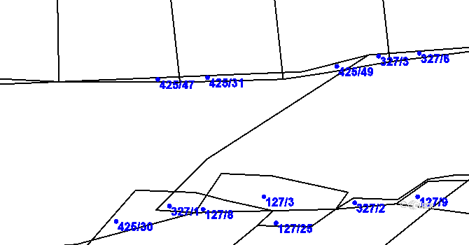 Parcela st. 425/48 v KÚ Kloušov, Katastrální mapa