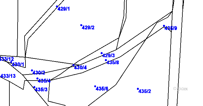 Parcela st. 429/3 v KÚ Kloušov, Katastrální mapa