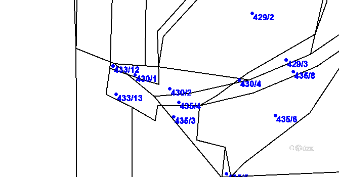 Parcela st. 430/2 v KÚ Kloušov, Katastrální mapa