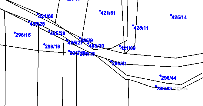 Parcela st. 485/32 v KÚ Kloušov, Katastrální mapa