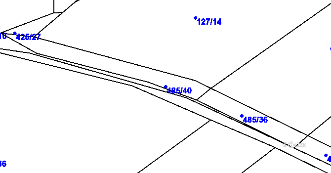 Parcela st. 485/40 v KÚ Kloušov, Katastrální mapa