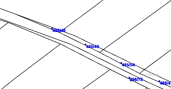 Parcela st. 485/49 v KÚ Kloušov, Katastrální mapa