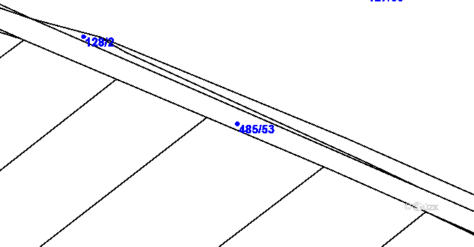 Parcela st. 485/53 v KÚ Kloušov, Katastrální mapa
