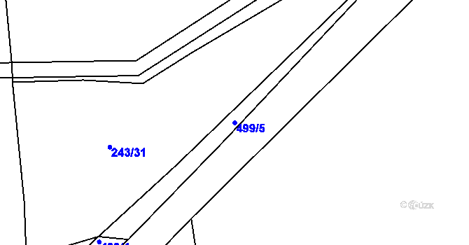 Parcela st. 499/5 v KÚ Kloušov, Katastrální mapa