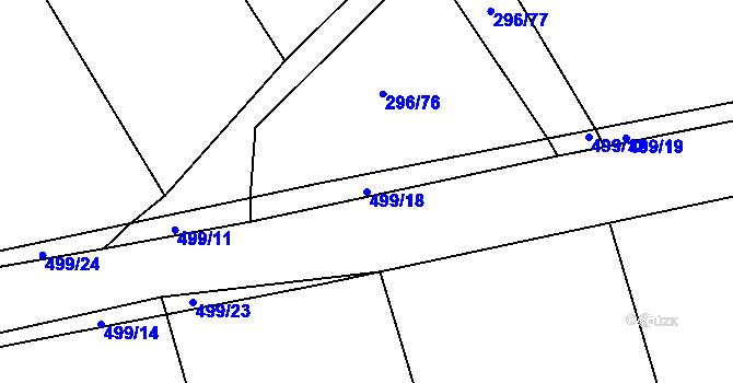 Parcela st. 499/18 v KÚ Kloušov, Katastrální mapa