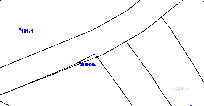 Parcela st. 499/20 v KÚ Kloušov, Katastrální mapa