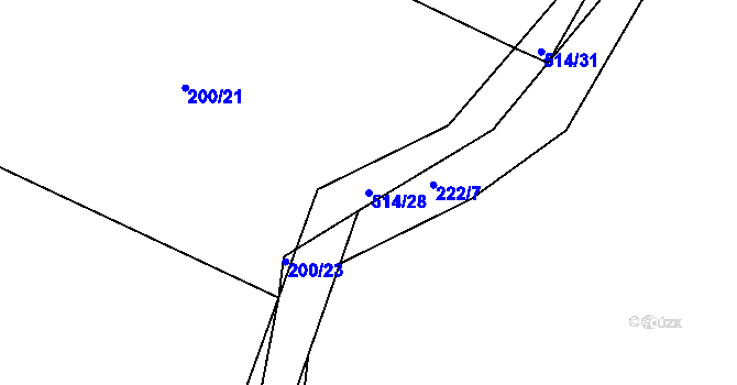 Parcela st. 514/28 v KÚ Kloušov, Katastrální mapa