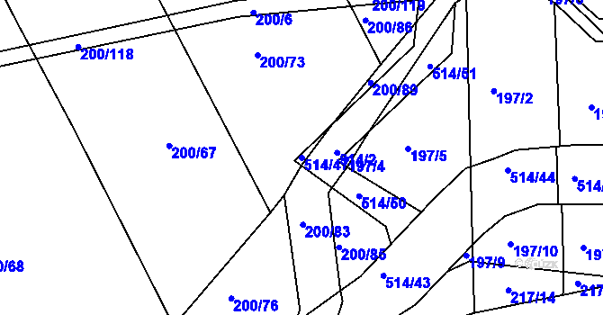 Parcela st. 514/47 v KÚ Kloušov, Katastrální mapa