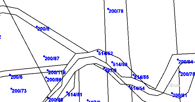 Parcela st. 514/52 v KÚ Kloušov, Katastrální mapa