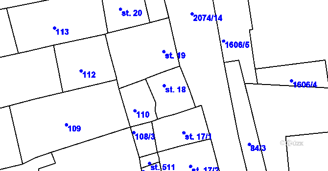 Parcela st. 18 v KÚ Merklín u Přeštic, Katastrální mapa