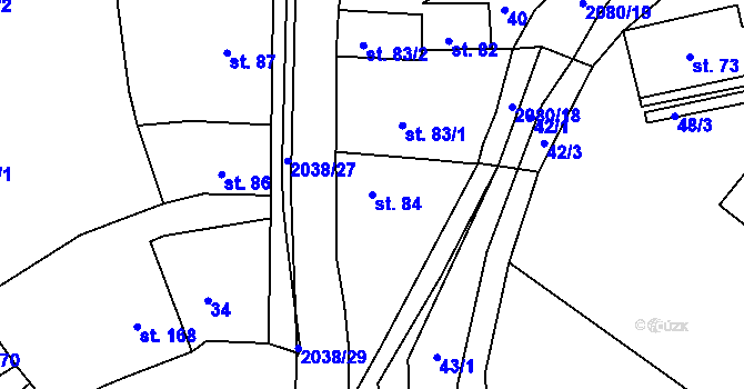 Parcela st. 84 v KÚ Merklín u Přeštic, Katastrální mapa