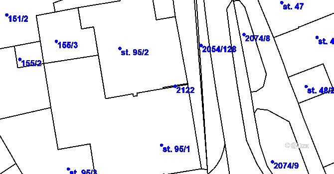 Parcela st. 95/5 v KÚ Merklín u Přeštic, Katastrální mapa