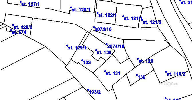 Parcela st. 130 v KÚ Merklín u Přeštic, Katastrální mapa