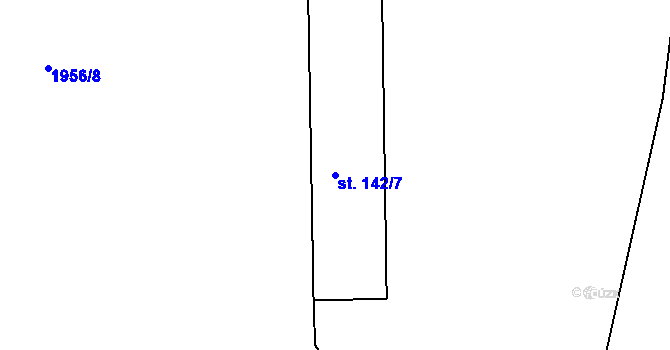 Parcela st. 142/7 v KÚ Merklín u Přeštic, Katastrální mapa