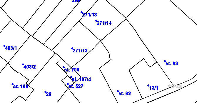 Parcela st. 167/2 v KÚ Merklín u Přeštic, Katastrální mapa