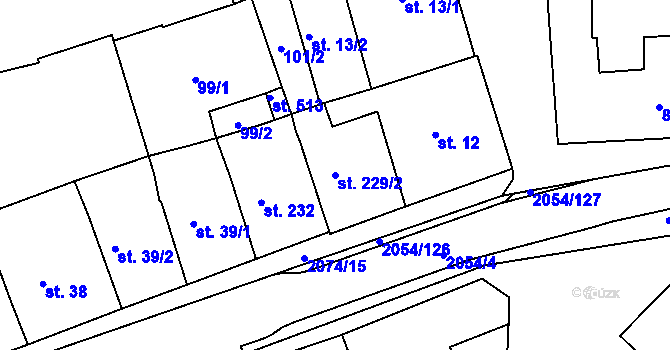 Parcela st. 229/2 v KÚ Merklín u Přeštic, Katastrální mapa