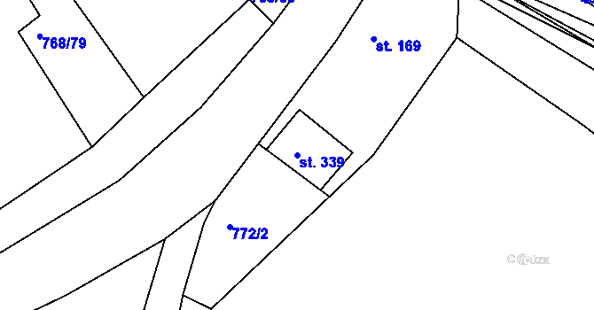 Parcela st. 339 v KÚ Merklín u Přeštic, Katastrální mapa
