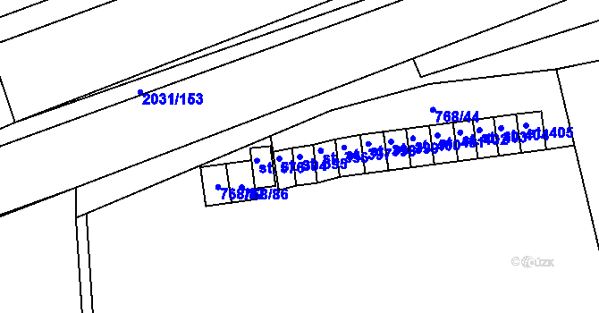Parcela st. 395 v KÚ Merklín u Přeštic, Katastrální mapa
