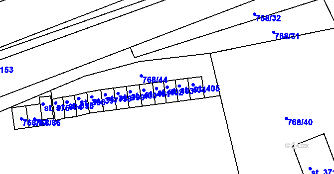Parcela st. 403 v KÚ Merklín u Přeštic, Katastrální mapa