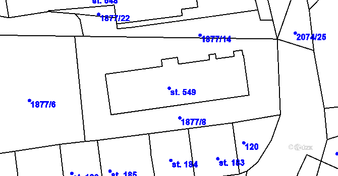 Parcela st. 549 v KÚ Merklín u Přeštic, Katastrální mapa