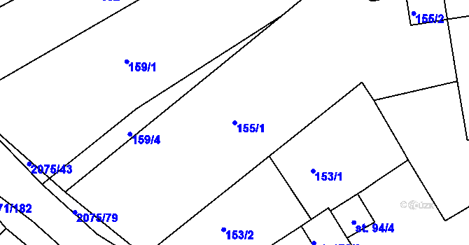 Parcela st. 155/1 v KÚ Merklín u Přeštic, Katastrální mapa