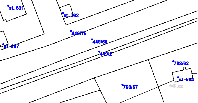 Parcela st. 449/2 v KÚ Merklín u Přeštic, Katastrální mapa