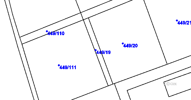 Parcela st. 449/19 v KÚ Merklín u Přeštic, Katastrální mapa