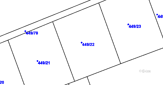 Parcela st. 449/22 v KÚ Merklín u Přeštic, Katastrální mapa