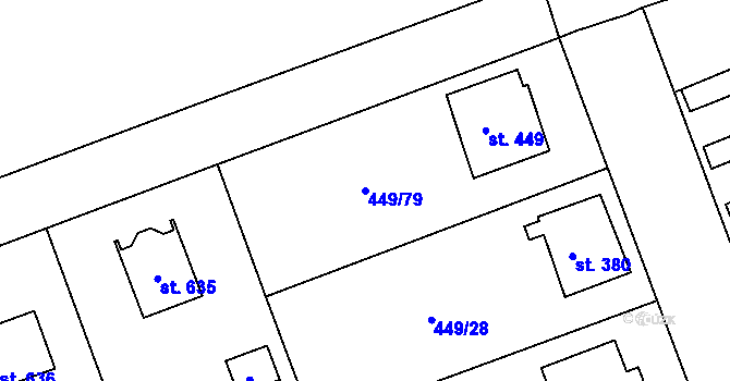 Parcela st. 449/79 v KÚ Merklín u Přeštic, Katastrální mapa