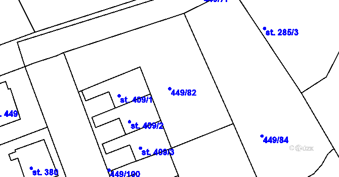 Parcela st. 449/82 v KÚ Merklín u Přeštic, Katastrální mapa