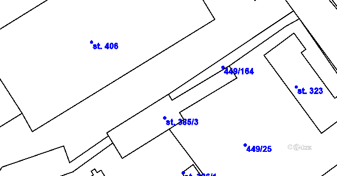 Parcela st. 449/93 v KÚ Merklín u Přeštic, Katastrální mapa