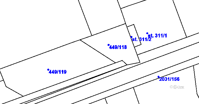 Parcela st. 449/120 v KÚ Merklín u Přeštic, Katastrální mapa