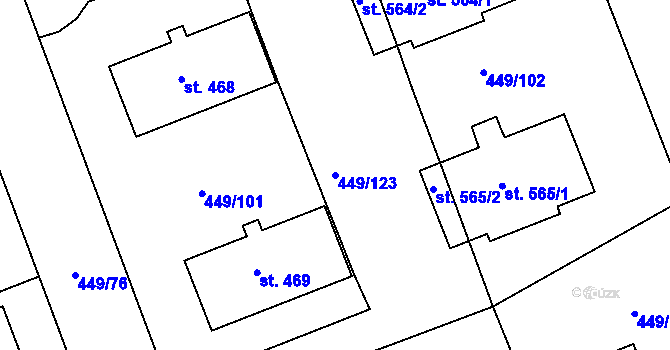 Parcela st. 449/123 v KÚ Merklín u Přeštic, Katastrální mapa