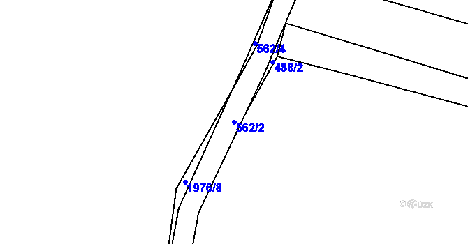 Parcela st. 562/2 v KÚ Merklín u Přeštic, Katastrální mapa