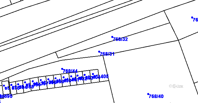 Parcela st. 768/31 v KÚ Merklín u Přeštic, Katastrální mapa