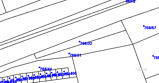 Parcela st. 768/32 v KÚ Merklín u Přeštic, Katastrální mapa