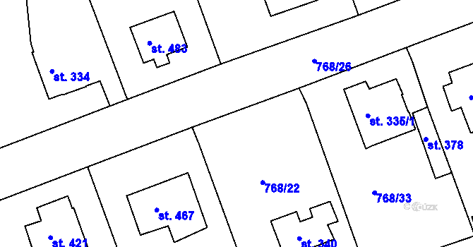 Parcela st. 768/54 v KÚ Merklín u Přeštic, Katastrální mapa