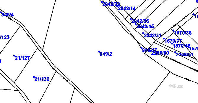 Parcela st. 849/2 v KÚ Merklín u Přeštic, Katastrální mapa