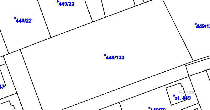 Parcela st. 449/133 v KÚ Merklín u Přeštic, Katastrální mapa