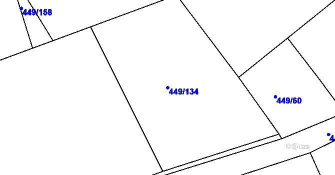 Parcela st. 449/134 v KÚ Merklín u Přeštic, Katastrální mapa